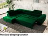 MEBLINI Schlafcouch mit Bettkasten - CARL - 272 x 202 x 63 cm Links - Grün Samt - Ecksofa mit Schlaffunktion - Sofa mit Relaxfunktion und Kopfstützen - Couch L-Form - Eckcouch - Wohnlandschaft Bild 5