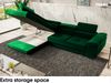 MEBLINI Schlafcouch mit Bettkasten - CARL - 272 x 202 x 63 cm Links - Grün Samt - Ecksofa mit Schlaffunktion - Sofa mit Relaxfunktion und Kopfstützen - Couch L-Form - Eckcouch - Wohnlandschaft Bild 4