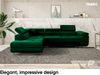 MEBLINI Schlafcouch mit Bettkasten - CARL - 272 x 202 x 63 cm Links - Grün Samt - Ecksofa mit Schlaffunktion - Sofa mit Relaxfunktion und Kopfstützen - Couch L-Form - Eckcouch - Wohnlandschaft Bild 2