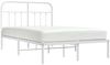 vidaXL Bettgestell mit Kopfteil Metall Weiß 120x190 cm 352624 Bild 5