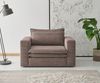 Loveseat Sessel Pesaro in braun Cord 125 cm Bild 5