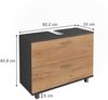 Waschbeckenunterschrank Ilias Goldkraft Eiche/Anthrazit 80.2 x 60.8 cm mit 2 Schubladen Vicco Bild 2
