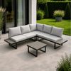 Greemotion Gartenlounge-Set Pisa Ecklounge Stahl grau mit Tisch Auflagen und Liegefunktion, (4-tlg), inkl. Auflagen Bild 3