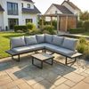 Greemotion Gartenlounge-Set Pisa Ecklounge Stahl grau mit Tisch Auflagen und Liegefunktion, (4-tlg), inkl. Auflagen Bild 2
