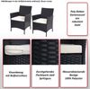 2er-Set Poly-Rattan Gartensessel Halden, Korbsessel ~ anthrazit, Kissen anthrazit Bild 2