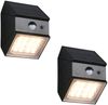 2er Set Solar Wandleuchte außen mit Bewegungsmelder, Licht drehbar, IP65, B: 9cm Bild 2