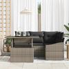 vidaXL Gartensofa-set mit Kissen mit Speicher 5 pcs Grau Poly-Rattan 3348995 Bild 3