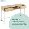 Relaxdays Konsolentisch 2 Schubladen offenes Fach Bild 5