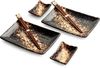WestCraft Sushiteller SUSHI TELLER SET, Sushi Geschirr Set, Mehrteiliges Sushi-Set, (6 St), für 2 Personen Sushi-Teller, Schalen und Essstäbchen versch. Designs Bild 4