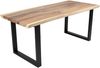Esstisch TESSA mit Baumkante Suarholz 180x80x77cm | Holztisch mit Metallgestell Baumkantentisch Tischbeine Schwarz Bild 1
