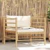 vidaXL Gartensofa mit Kissen Cremeweiß Bambus 313148 Bild 1