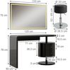 Schminktisch Lara Schwarz Hochglanz 120 cm mit LED-Spiegel und Hocker Vicco Bild 3