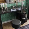 Schminktisch Lara Schwarz Hochglanz 120 cm mit LED-Spiegel und Hocker Vicco Bild 5