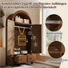 HAUSS SPOLE Kleiderschrank Landhausstil mit Rattan-Flechten&Schubladen,Garderobenschrank Walnuss (Packung, 1-St, 2 Türen mit Magnetverschluss, Kleiderstange und Kippsicherung) Landhausstil, offene halbrunde Ablage Bild 4