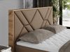 Boxspringbett mit Kopfteil und Topper, Polsterbett - GUNAR - 200 x 200 cm - Braun Kunstleder - H4 - Topper Visco Bild 3