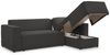 Ecksofa Schlafsofa WALDO Stoff Brooklyn Schwarz-Hell Ottomane Rechts Bild 3