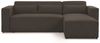 Ecksofa Schlafsofa WALDO Stoff Brooklyn Schwarz-Hell Ottomane Rechts Bild 2