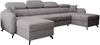 AX LIVING Ecksofa mit Schlaffunktion Ribella 5 345 cm Grau U-Form, Bettkasten Bild 4