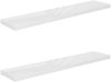 vidaXL Schweberegale 2 Stk. Hochglanz-Weiß 120x23,5x3,8 cm MDF 323758 Bild 2