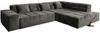 KAWOLA Sofa NEVADA Ecksofa Velvet grau Recamiere rechts mit motorischem Sitzvorzug 82 x 215 x 319 cm Bild 3