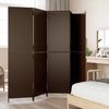 Paravent Raumteiler 5-tlg. Braun Poly Rattan Bild 3
