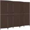 Paravent Raumteiler 5-tlg. Braun Poly Rattan Bild 2