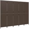 Paravent Raumteiler 5-tlg. Braun Poly Rattan Bild 4