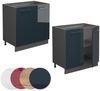 Spülenunterschrank Fame-Line Dunkelblau Hochglanz 80 cm mit Regal, ohne Arbeitsplatte Vicco Bild 5