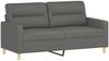 vidaXL 2-tlg. Sofagarnitur mit Kissen Dunkelgrau Stoff 3201585 Bild 4
