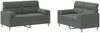 vidaXL 2-tlg. Sofagarnitur mit Kissen Dunkelgrau Stoff 3201585 Bild 2