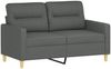 vidaXL 2-tlg. Sofagarnitur mit Kissen Dunkelgrau Stoff 3201585 Bild 3