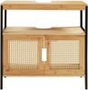 Waschbeckenunterschrank Tervola 60x60x35 cm Schwarz/Bambus [en. casa] Bild 3