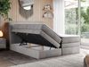 Boxspringbett, Stauraumbett, Bett mit Multipocket-Matratze und Topper - GOLD-10-KING - 120x200cm - Hellgrau Velours - H3 Bild 2