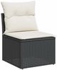 vidaXL 5tlg. Garten-Sofagarnitur mit Kissen Schwarz Poly Rattan Akazie 3328064 Bild 3