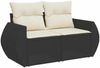 vidaXL 5tlg. Garten-Sofagarnitur mit Kissen Schwarz Poly Rattan Akazie 3328064 Bild 5