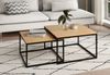 Home Collective Couchtisch 2er Set Beistelltisch Wohnzimmertisch modern rund und quadratisch (ideal als Büro Ablagetisch oder als Wohnzimmer Deko, Kleiner quadratischer Tisch Set 2 in 1), hochwertiges Design mit Metallgestell, stabile Tischplatte, eich... Bild 5