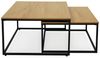 Home Collective Couchtisch 2er Set Beistelltisch Wohnzimmertisch modern rund und quadratisch (ideal als Büro Ablagetisch oder als Wohnzimmer Deko, Kleiner quadratischer Tisch Set 2 in 1), hochwertiges Design mit Metallgestell, stabile Tischplatte, eich... Bild 2