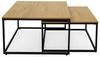 Home Collective Couchtisch 2er Set Beistelltisch Wohnzimmertisch modern rund und quadratisch (ideal als Büro Ablagetisch oder als Wohnzimmer Deko, Kleiner quadratischer Tisch Set 2 in 1), hochwertiges Design mit Metallgestell, stabile Tischplatte, eich... Bild 4