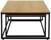 Home Collective Couchtisch 2er Set Beistelltisch Wohnzimmertisch modern rund und quadratisch (ideal als Büro Ablagetisch oder als Wohnzimmer Deko, Kleiner quadratischer Tisch Set 2 in 1), hochwertiges Design mit Metallgestell, stabile Tischplatte, eich... Bild 3