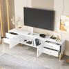Moderner TV-Schrank 175 cm aus MDF in Weiß mit goldenen Griffen und Füßen, 4 Schubladen và Stauraum, 175x30x46cm Bild 5
