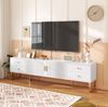 Moderner TV-Schrank 175 cm aus MDF in Weiß mit goldenen Griffen und Füßen, 4 Schubladen và Stauraum, 175x30x46cm Bild 2