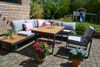 Ecklounge Santorini ACACIA Wood - Tisch höhenverstellbar - Polster hell / mittelgrau Bild 5