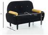 Sofa Multiform (H 85 x T 133.5 x B 77 cm) – schwarzer Cord/Velours, verstellbare Rückenlehne, Metallrahmen, 2 runde Kissen Bild 3