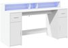 vidaXL LED-Schreibtisch Weiß 160x55x91 cm Holzwerkstoff 3309429 Bild 5