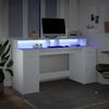 vidaXL LED-Schreibtisch Weiß 160x55x91 cm Holzwerkstoff 3309429 Bild 4