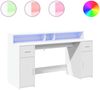 vidaXL LED-Schreibtisch Weiß 160x55x91 cm Holzwerkstoff 3309429 Bild 2