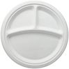 wisefood Einwegteller Bagasse Teller 3 Fach - 23cm (rund, weiß) -, (50 St) Bild 4