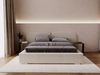 GRAINGOLD Palermo Doppelbett 140x200, mit modern Kopfteil, Bettkasten, Lattenrost, Geflechtstoff, Beige Bild 3
