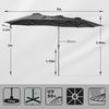 Sekey Sonnenschirm 400 x 220 cm Doppelsonnenschirm mit Kurbel, Groß Gartenschirm, UPF50+, LxB: 400,00x220,00 cm, Ohne/mit 50kg Ständer, UV 50+, wasserdicht, belüftet Bild 2