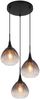 LED Pendelleuchte, Metall schwarz, Glas rauchfarben, H 120 cm Bild 2